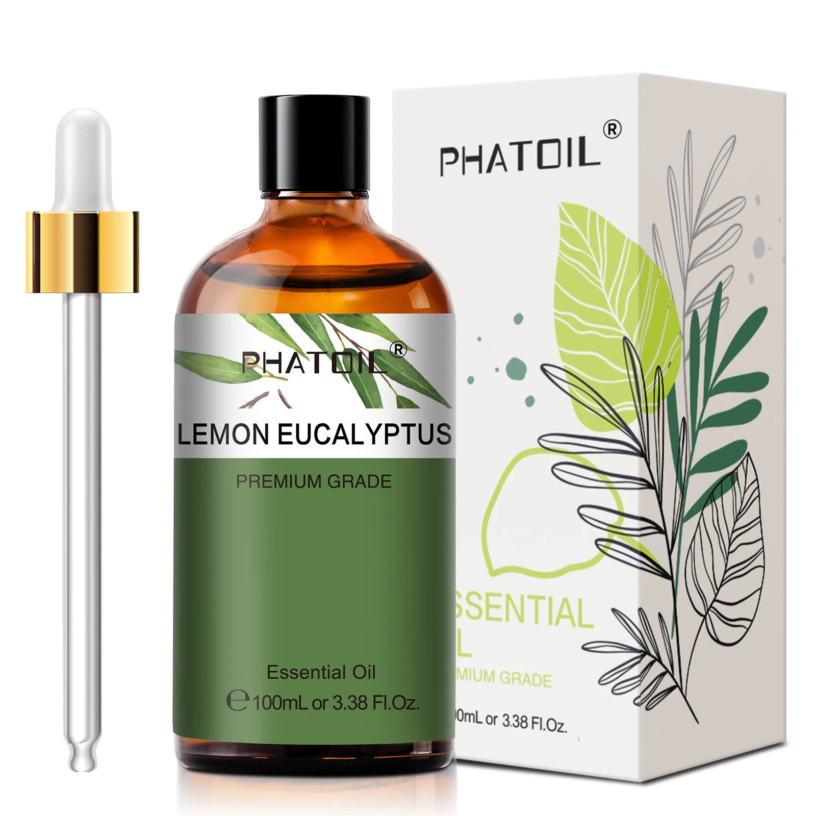 PHATOIL 100ml Plant Aromatherapy Essential Oil For Diffuser,Candle Making-Bergamot Citronella Lavender Lemon Eucalyptus Oils