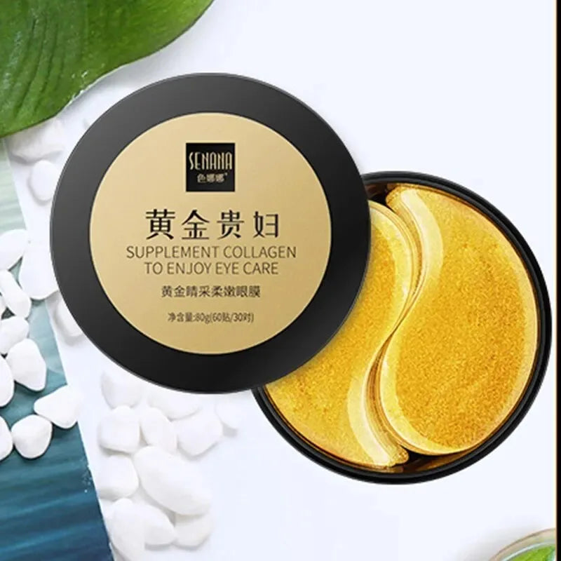 Mascarilla Hidratante Dorada para Ojos – Cristales de Colágeno 60 uds ✨