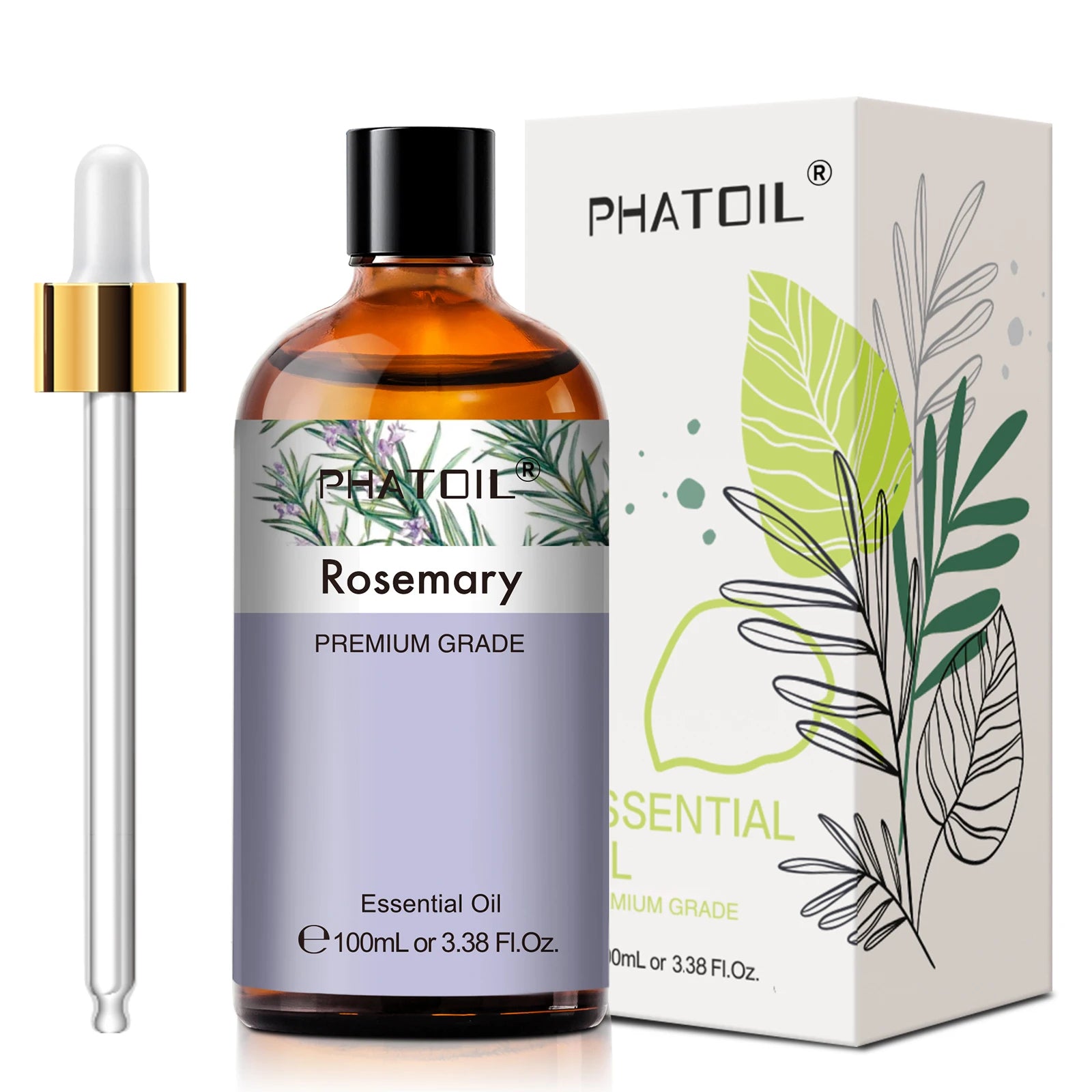 PHATOIL 100ml Plant Aromatherapy Essential Oil For Diffuser,Candle Making-Bergamot Citronella Lavender Lemon Eucalyptus Oils