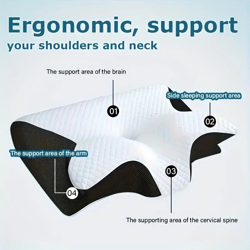 Almohada Ergonómica Cervical 2 en 1 — Soporte para Cuello, Hombros y Espalda 😴