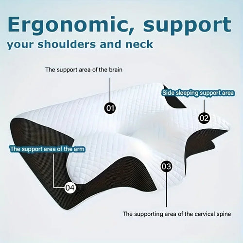 Almohada Ergonómica Cervical 2 en 1 — Soporte para Cuello, Hombros y Espalda 😴