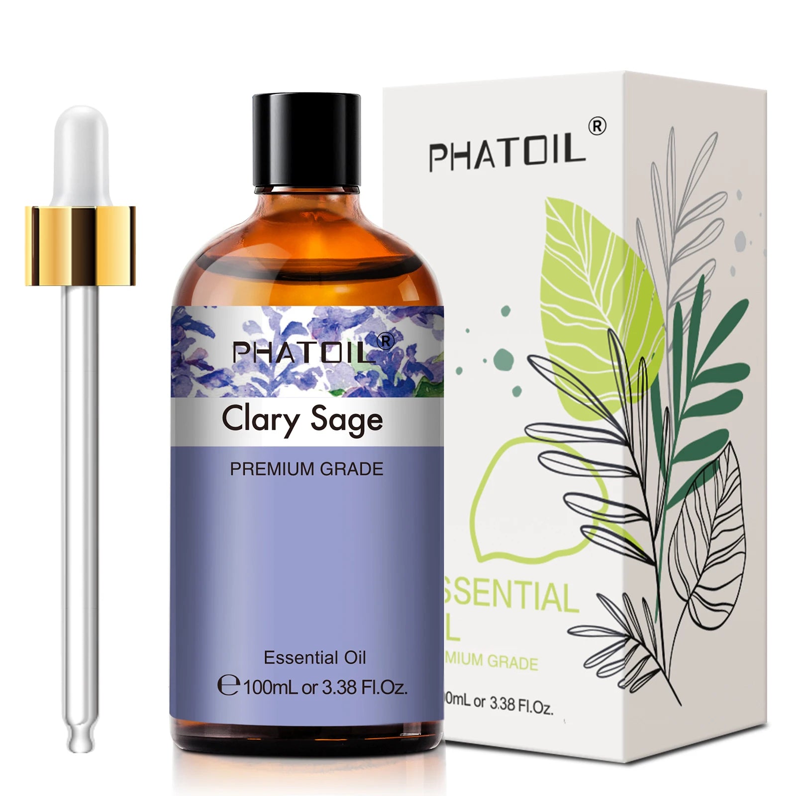 PHATOIL 100ml Plant Aromatherapy Essential Oil For Diffuser,Candle Making-Bergamot Citronella Lavender Lemon Eucalyptus Oils