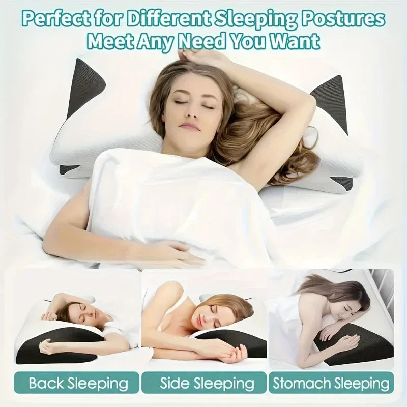 Almohada Ergonómica Cervical 2 en 1 — Soporte para Cuello, Hombros y Espalda 😴