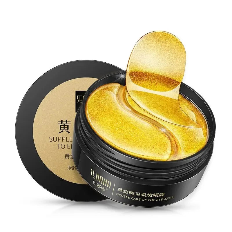 Mascarilla Hidratante Dorada para Ojos – Cristales de Colágeno 60 uds ✨