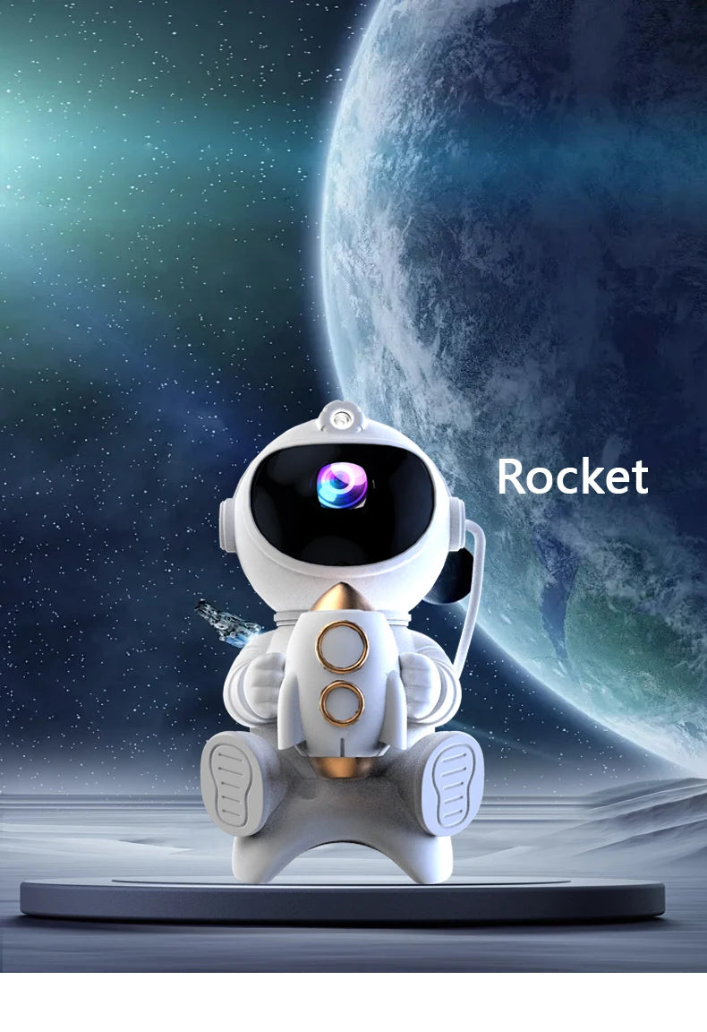 "Proyector de Estrellas Astronauta — 18 Modos de Luz, Parlante Bluetooth | Decoración Galaxy para Habitaciones de Niños"