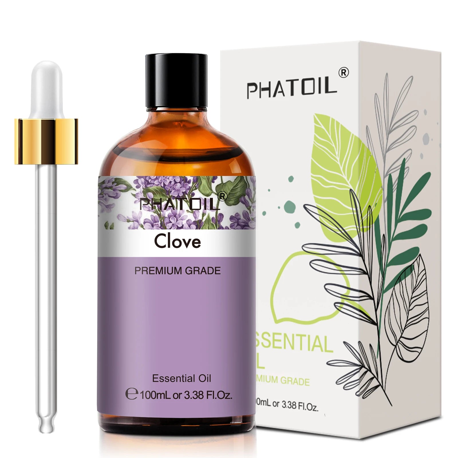 PHATOIL 100ml Plant Aromatherapy Essential Oil For Diffuser,Candle Making-Bergamot Citronella Lavender Lemon Eucalyptus Oils