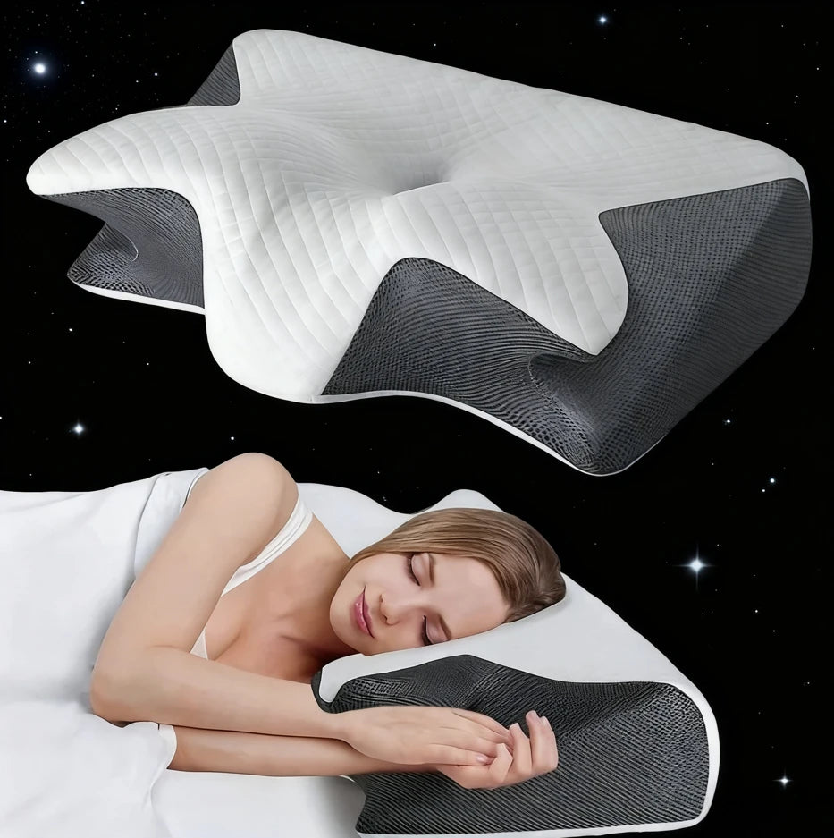 Almohada Ergonómica Cervical 2 en 1 — Soporte para Cuello, Hombros y Espalda 😴