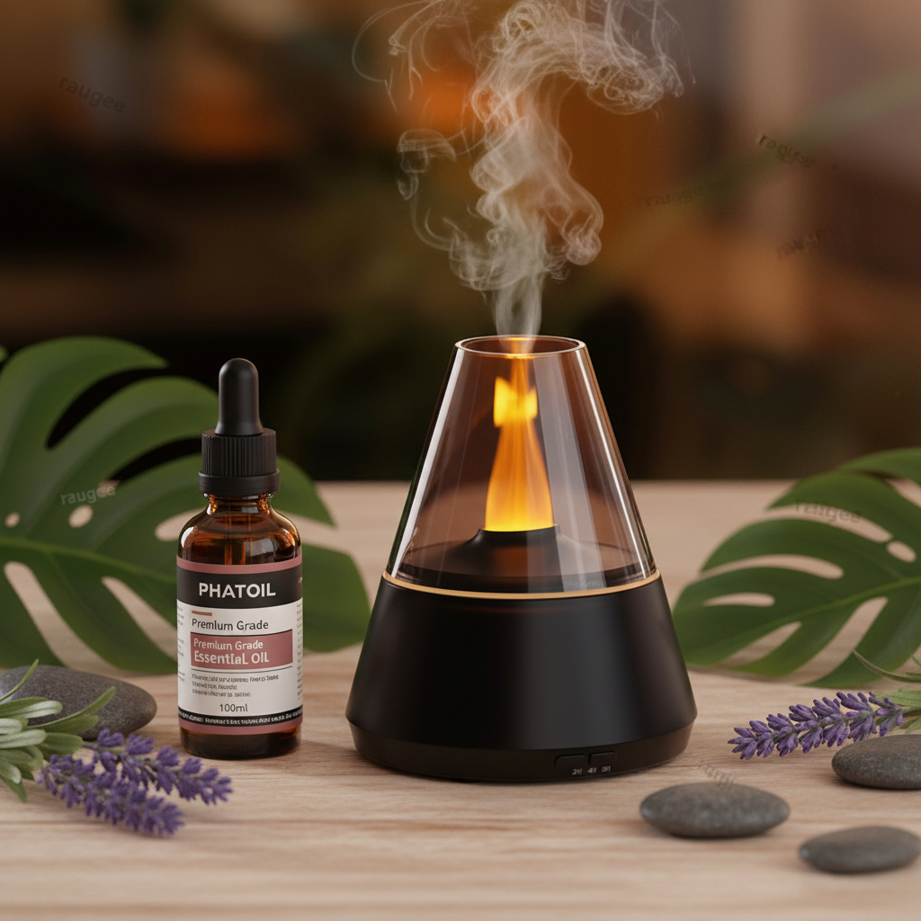 Aceite Esencial con Humidificador Llama